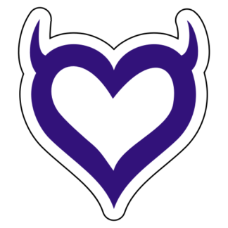 Heart With Horns Sticker (Purple)